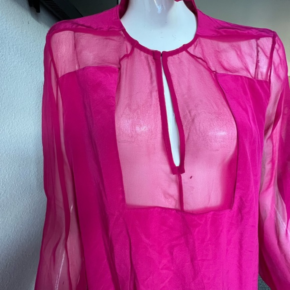 Gorgeous Pink 💯 SILK Prabal Gurung blouse-new no tags - Picture 12 of 14
